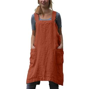 VLZUFE Women's Cross Back Cotton Linen Apron