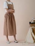 Cotton Linen Cross Back Apron with Pockets