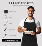 Syntus 12 Pack Adjustable Bib Aprons, Black