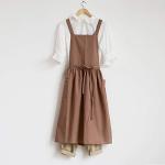 Cotton Linen Cross Back Apron with Pockets