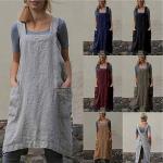 VLZUFE Women's Cross Back Cotton Linen Apron
