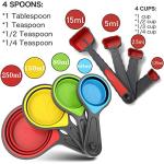 Collapsible Silicone Measuring Cups and Spoons Set