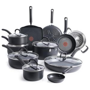 T-Fal Hard Anodized 17-Piece Nonstick Cookware Set