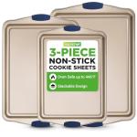 NutriChef Nonstick Cookie Sheet Set with Silicone Handles
