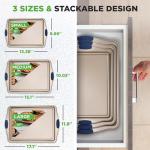 NutriChef Nonstick Cookie Sheet Set with Silicone Handles