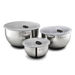 HexClad Stainless Steel Mixing Bowls with Lids