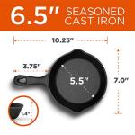 6.5-Inch Black Cast Iron Skillet by Commercial CHEF