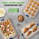 NutriChef Nonstick Cookie Sheet Set with Silicone Handles