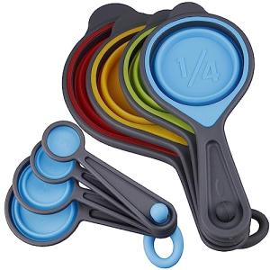 Collapsible Silicone Measuring Cups and Spoons Set