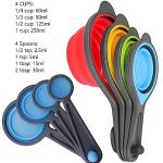 Collapsible Silicone Measuring Cups and Spoons Set