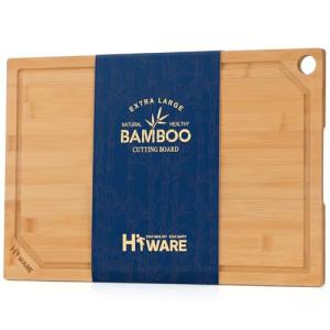 Hiware XL Bamboo Cutting Board with Juice Groove