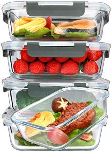 5-Pack Glass Meal Prep Containers with Lids
