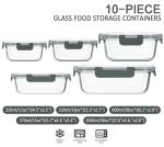 10-Pack Glass Food Storage Containers with Lids