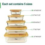 Green Glass Storage Containers with Bamboo Lids – 5 Pack