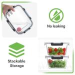 Large Glass Meal Prep Containers with Airtight Lids