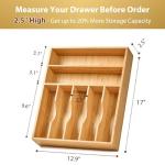 Bamboo Kitchen Drawer Organizer with 7 Slots