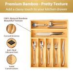 Bamboo Kitchen Drawer Organizer with 7 Slots