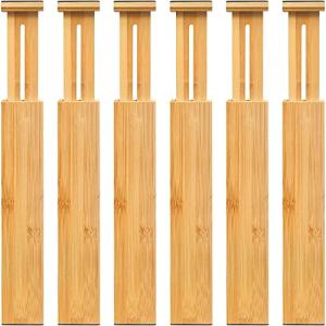 Expandable Bamboo Drawer Dividers Set of 6