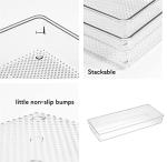 Clear Plastic Drawer Organizer Trays - 3 Pack