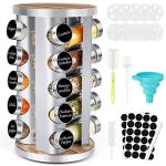 Spice Rack Organizer with Jars and Labels