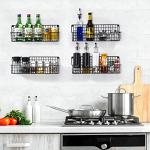 Wall-Mounted Spice Rack Set of 4 - Black