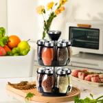 Spinning Spice Rack with 12 Glass Jars