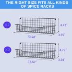 Wall-Mounted Spice Rack Set of 4 - Black