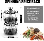 Spinning Spice Rack with 12 Glass Jars
