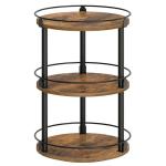 3-Tier Rotating Spice Rack Organizer in Rustic Brown