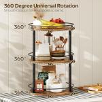 3-Tier Rotating Spice Rack Organizer in Rustic Brown