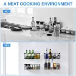 Wall-Mounted Spice Rack Set of 4 - Black