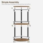 3-Tier Rotating Spice Rack Organizer in Rustic Brown