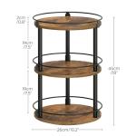 3-Tier Rotating Spice Rack Organizer in Rustic Brown
