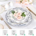 Ceramic Dinner Plates Set of 6 with Floral Design