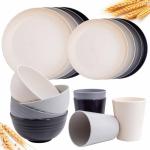 Wheat Straw Dinnerware Set for 4, 16 Pieces