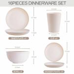 Wheat Straw Dinnerware Set for 4, 16 Pieces