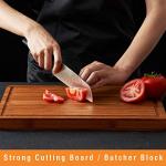 Bamboo Cutting Board with Juice Grooves and Handles