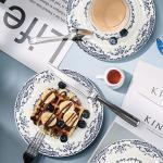 Ceramic Dinner Plates Set of 6 with Floral Design