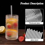 Dingerjar 16 oz Vintage Hobnail Drinking Glass Set