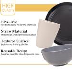 Wheat Straw Dinnerware Set for 4, 16 Pieces