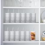 Dingerjar 16 oz Vintage Hobnail Drinking Glass Set