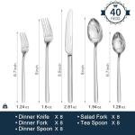 KINGSTONE 40-Piece Dishwasher Safe Silverware Set