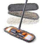 CLEANHOME Extendable Mop with 3 Washable Pads