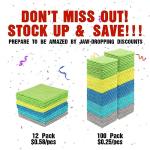 HOMEXCEL 100 Pack Microfiber Cleaning Cloths