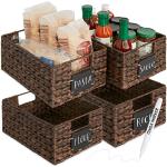 Set of 4 Water Hyacinth Pantry Baskets