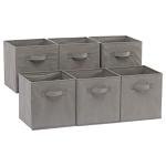 Collapsible Fabric Storage Cubes with Handles, Gray