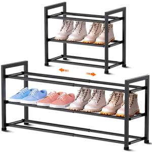 Expandable 3-Tier Shoe Rack for Small Spaces
