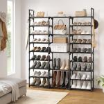 Large 9-Tier Shoe Rack Organizer with Metal Pipes