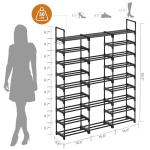 Large 9-Tier Shoe Rack Organizer with Metal Pipes