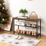 Industrial 3-Tier Shoe Bench and Organizer